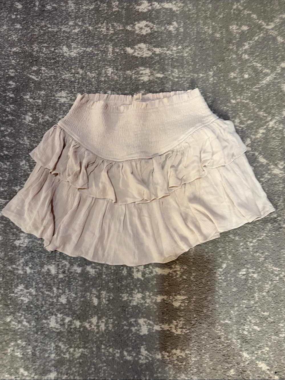 Ruffled Tiered Circle Skort in Light Pink